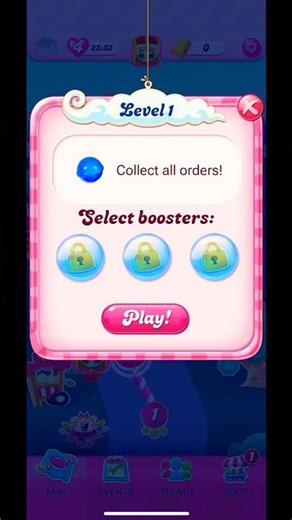 Level 1 ccs Collect all orders! #cute #candycrushfriendssaga #candy