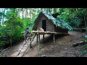 Build a Big House Out of Wood and Vines Alone in 5 Day - The Journey to Build a Farm / Part 1