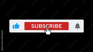 Subscribe, Reminder and Like Button Animation, drag and drop. looping video, Alpha channel, transparent background. 4K resolution