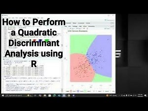 How to Perform a Quadratic Discriminant Analysis using R #r #discriminant #qda