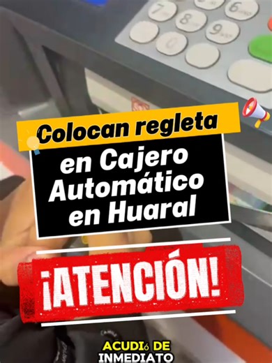 Colocan #regleta en cajero automático #cuidado #alerta @Policía Perú #pnp