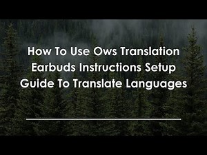 How To Use Ows Translation Earbuds Instructions Setup Guide To Translate Languages
