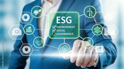 Understanding environmental, social, and governance (esg) factors for sustainable business motion animated video 4k.