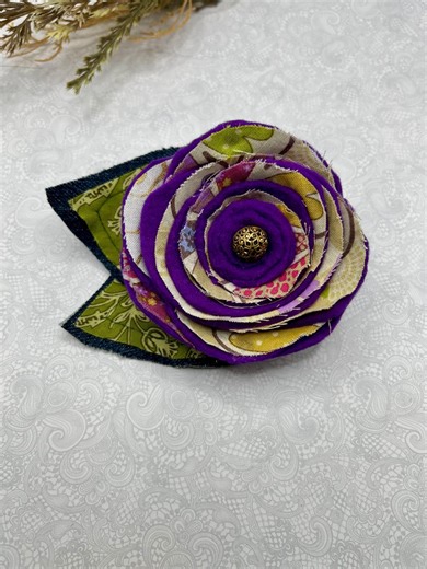 Blue Boho Brooch / Handmade Flower Pin - Etsy