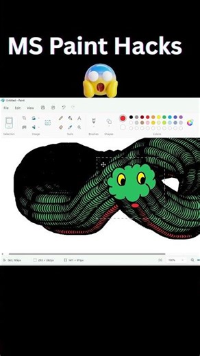 MS PAINT Snake Art Hack 🐍🔥 #trending #mspaint #snake #viral #techshorts
