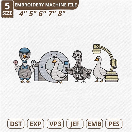 Rad Tech Goose Embroidery Design, Radiology X-ray (digital Download) - Etsy