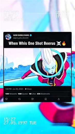 When Whis One Shot Beerus ☠️🔥 #dragonball #goku #shorts #trending #viral #edit