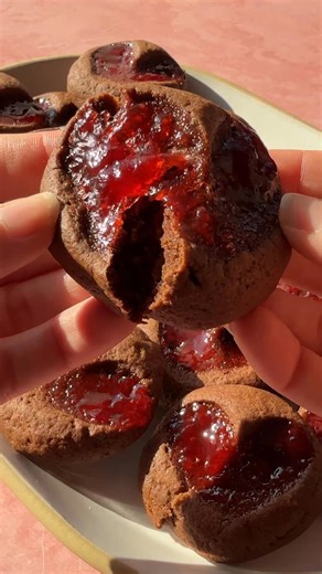 Heart thumbprint cookies