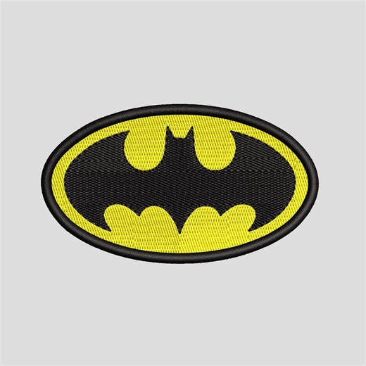 Batman Symbol Embroidery Design – Classic Yellow & Black Logo for Jackets, Bags, and Apparel - Etsy
