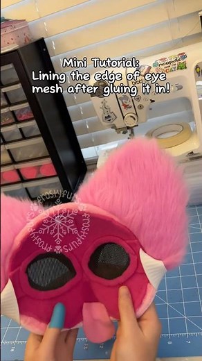 Lining Eyes After Gluing! ❄️🐾 #therian #therianmask #maskmaking #furry #frostyfurs #otherpaw #mask