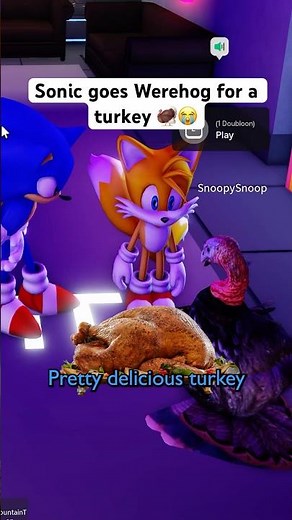 SONIC GOES WEREHOG for a TURKEY 🦃😭 #roblox #funny #sonic