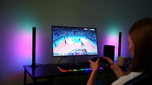 Smart RGB IC LED Light Bars, 15-Inch Portable TV & Monitor Backlight, Gaming Ambient Lighting, Color-Changing Mood Light, App & Voice Control, 44 Scene Modes, Music Sync, 16 Million Colors