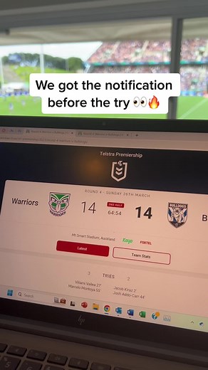 NRL Leaked Script: Try Time Notification