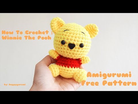 Part 1 | How to crochet Winnie the pooh | Step by step video tutorial | Amigurumi free pattern