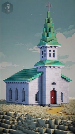 Minecraft Midwest Chapel Build ⛪🌾 | American Church with Copper Roof Design