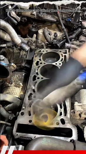 How to Clean Pistons and Cylinder Head Gasket Surfaces Fast #shorts #mechanic #automobile