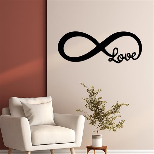 Infinity Love Metal Wall Art, Love Sign Metal Decor, Romantic Wall Sculpture, Modern Love Wall Decor, Anniversary Gift - Etsy