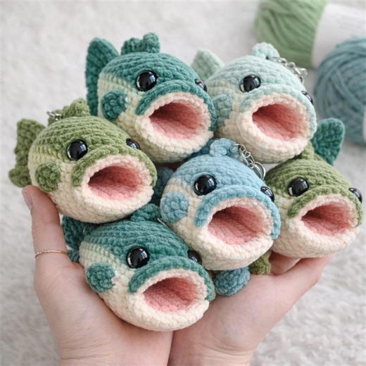 Bass Fish Crochet Pattern PDF, Mini Amigurumi Keychain, Largemouth Bass Plush, Fishing Gift, Car Hanger, Easy Crochet Pattern - Etsy