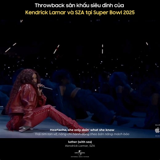 Giơ tay nếu bạn vừa xem lại 🖐️ #luther #kendricklamar #sza #superbowl | Universal Music Vietnam