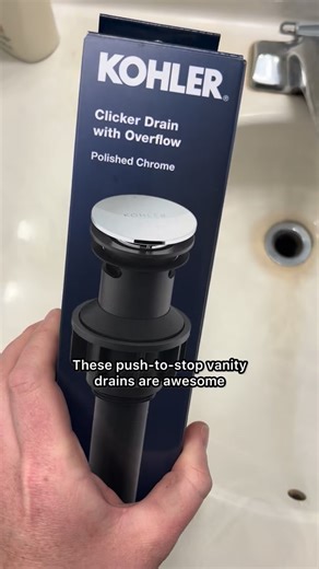 Dave Doc DIY on Instagram: "Push To Stop Vanity Drain | How To Install I think these are great. I see people have trouble with pivot rods and pop ups all the time. This solves it! #bathroom #drain #diy #howto #plumbing @kohler"