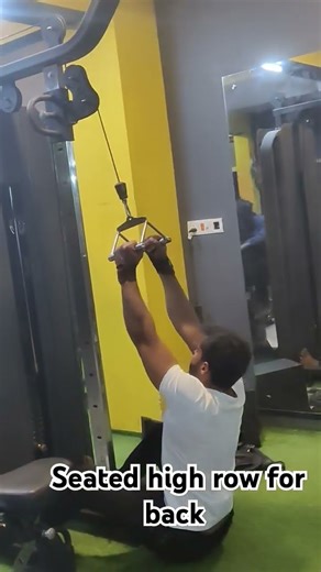 Cable Seated High Row for Lats,Rhomboids,Middle Trapezius (Mid Traps) l #fitness #motivation #gym