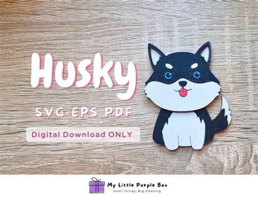 Layered Husky SVG - Animal Wood Craft File - Husky Desktop Decor SVG - Laser Cut File for Glowforge, Xtool, Lightburn - Digital Dog EPS - Etsy