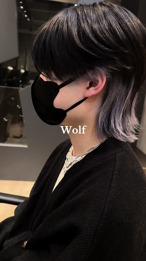 Trendy Men's Wolf Cut Hair: Gray Color & Hidden Highlights