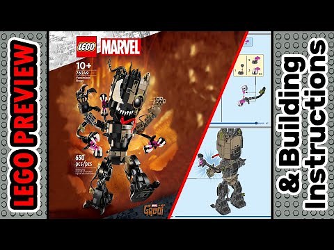PREVIEW: 76249, LEGO MARVEL, Venomised Groot​ & Building Instructions! LEGO 2023