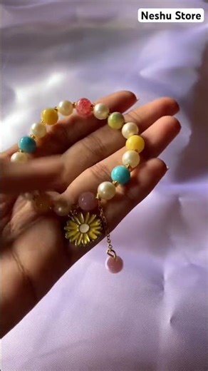 Handmade Glass Bead & Pearl Bracelet Collection 🌼✨Cute Aesthetic Jewelry #beads #beadcaps #shorts