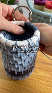 Here’s how I added a ring to my basket. I love it because if you don’t want to use it, you can lay it flat behind the basket. My Yarn Coiled Basket Kits come with everything you need to make one too! I have several color combos to choose from and a bunch of other amazing kits for you to try! If you’ve been wanting to make a coiled basket, comment KIT and I’ll send you the link to get started! #Basketcoiling #basketweaving #basketweave #coiledbasket #coilbasket #coiledtray #basketry #basketryart 
