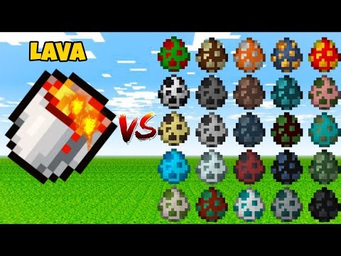 HOW LONG CAN ALL SPAWN EGG LAVA SURVIVE ||LAVA vs All Spawn Egg!!