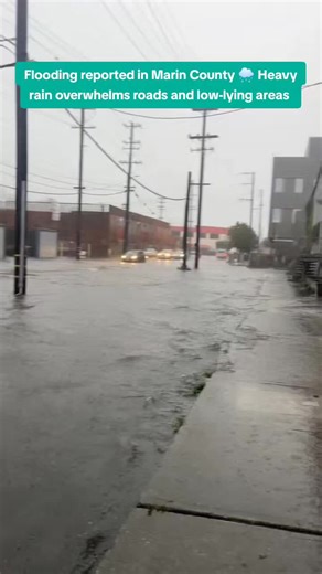 Flooding reported in Marin County 🌧️ Heavy rain overwhelms roads and low-lying areas #storm #weather #marincounty #flooding #bayarea