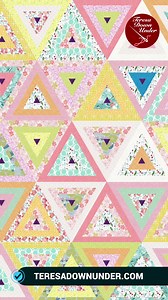 I'd like to give you an update on my triangle log cabin quilt. Currently you can download the triangle template from my blog but I intend to put a full quilt pattern out that includes the side triangles that will square the quilt and give you approximate yardage needs an any other tips that should help you make the quilt. You can just download the templates or wait for the full pattern coming up next year. You'll find the triangle template here: https://teresadownunder.com/2022/06/08/triangle-lo