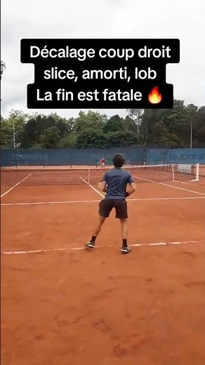 Décalage coup droit, slice, amorti, lob. La fin est fatale 🔥 #tennis #forehand #dropshot