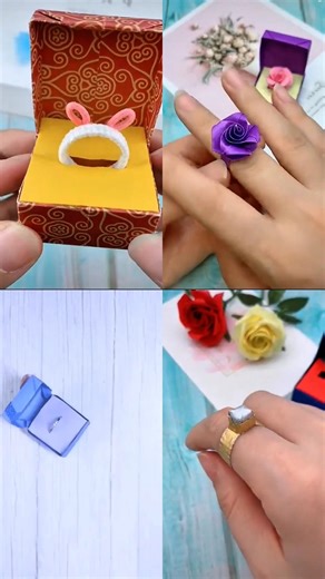 So Chic Handmade Ring and Ring Box Papercraft Origami Diy✨ #diy #gift #craft #handmade #papercraft