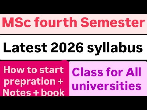 MSc Fourth semster syllabus with all details