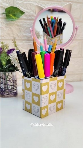 Toothpaste Box Craft Idea ✨ || DIY Pen Holder #shorts #diy #reuse