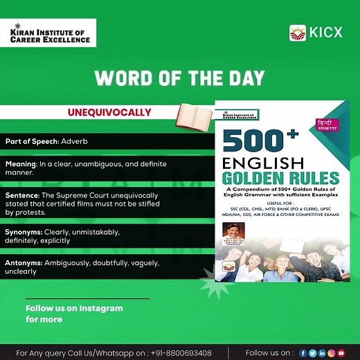 Word of the Day UNEQUIVOCALLY