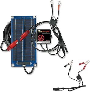 PulseTech SolarPulse SP-3 Solar Battery Charger Maintainer, 3 Watt and XC-Clips Xtreme Charge Battery Leads with Clips