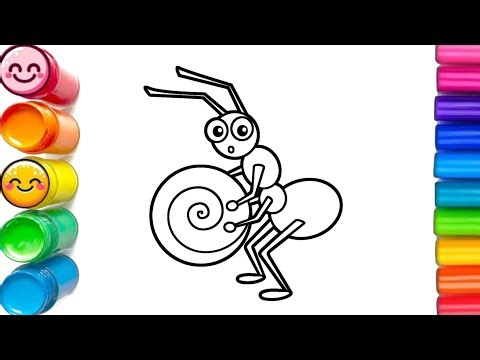 How to Draw & Color a Cute Ant 🐜 | Easy Ant Drawing for Kids | Coloring Pages