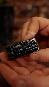 Watch as our Square Sided Salad and Bread Plates are debossed for our client Finjān, San Diego’s first Middle Eastern specialty coffee shop (@finjanco). This custom order uses a heated brass stamp to press their name into the clay before glazing them in Turquoise. | Jono Pandolfi Designs