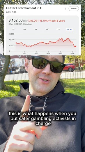 FLUTTER ENTERTAINMENT Down 47%! (5 Years!) Safer Gambling DESTROYING Industry! Black Market WINS!