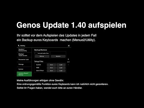 Genos Update 1.40 aufspielen (für Einsteiger)