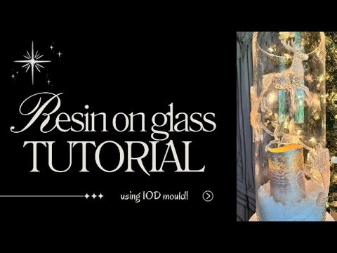 Santa's Sleigh resin on glass vase Using - IOD Mould