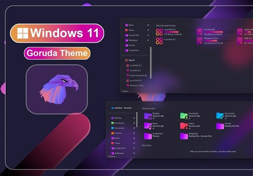 Windows 11 玻璃主题 | Garuda Linux 风格主题
