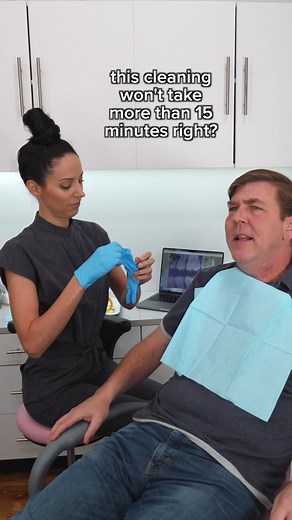 sir… believe me when I say that you want it to be more than 15 minutes or else you are not getting quality care! ohh the life of a dental hygienist! #teethcleaning #dentalcleaning #dentalhygienest #rdh