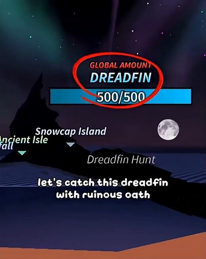 catching the new apex dreadfin fish with ruinous oath #roblox #fisch