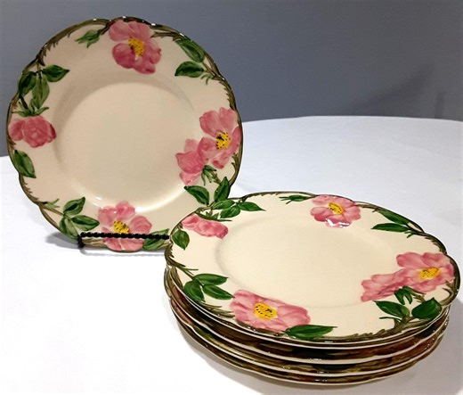 Vintage Franciscan Desert Rose Luncheon Salad Plates-1950's Hand Painted Earthenware-set of 6-midcentury Ceramic Salad Dessert Plates - Etsy