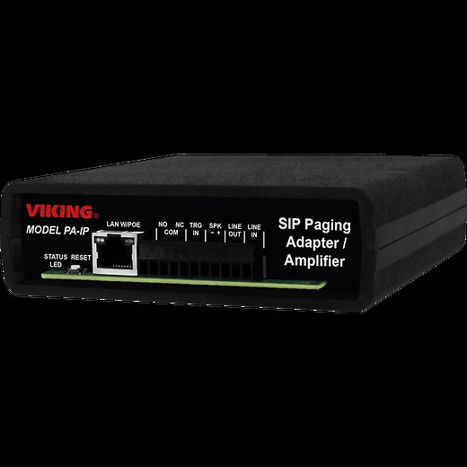 PA-IP | Viking Electronics, Inc. | 6-watt Multicast Paging Amplifier - PoE Powered
