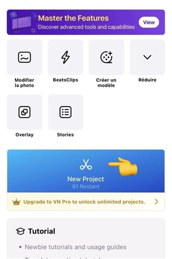 Comment importer sur un fichier sur VN pour débuter le montage.